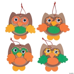 Fall Color Owl Ornament Craft Kit 12 Pk