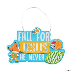 Fall for Jesus Animal Sign Craft Kit-12Pk