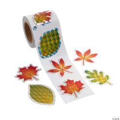 Fall Leaf Prism Sticker Roll - 100Pk