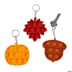 Fall Theme Fidget Pops Keychains - 6Pk