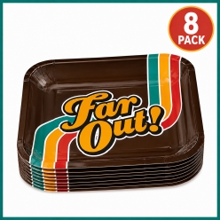 1970s Party Dessert Plates - 8Pk