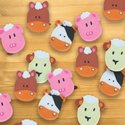 Farm Animal Erasers - 24Pk