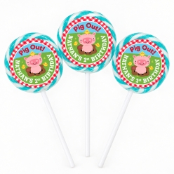 Barnyard 1st Bday PERSONALIZED Lollipops - 12 Pk