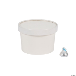 White Round Favour Boxes with Lid-12Pk