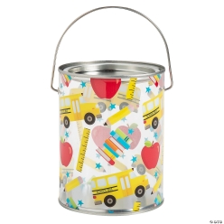 Back to School Paint Bucket Favour Containers-6Pk