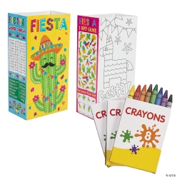 Fiesta Activity Treat Bag Kits with Crayons – 12 Sets