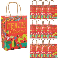 Christmas Fiesta Floral Gift Bags-12Pk