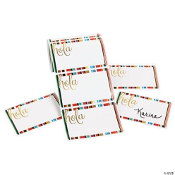 Fiesta Hola Sarape Print Name Tags-100Pk