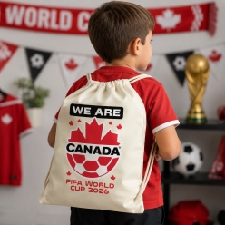 FIFA World Cup We Are Canada Soccer Drawstring Backpack