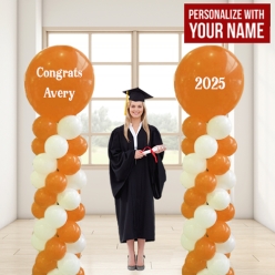 Grad Orange 2025 PERSONALIZED Airfill Double Balloon Column
