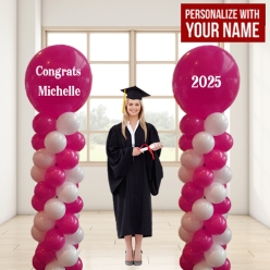 Grad Pink 2025 PERSONALIZED Airfill Double Balloon Column Set