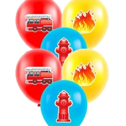 40% OFF: Firefighter Large Latex Balloons - 6 PK