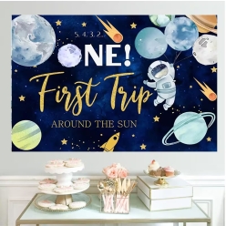First Trip Around the Sun Fabric Backdrop