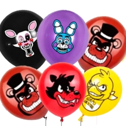 Five Nights at Freddy Full Colour Large Latex Balloons - 6 PK