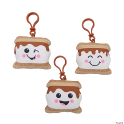 Plush Flat S'more Backpack Clips-12Pk