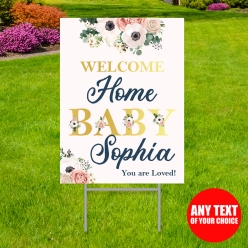 34% OFF: Floral Baby Welcome Home Custom Yard Sign