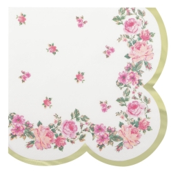 Garden Party Metallic Scalloped Dinner Napkins - 16PK