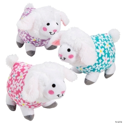 Easter Flowers Plush Sheep - 12Pk