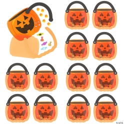 Pumpkin Candy Bucket Craft Kit - 12Pk
