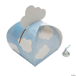 Cloud Blue Sky Folding Favour Boxes-12Pk