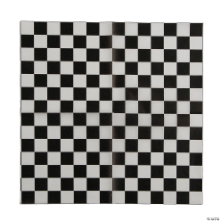 Black & White Checkered Food Basket Liners - 12Pk