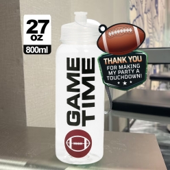 Football BIG 27oz Water Bottle w/Thank you Tag