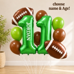 Football 2 Digit Age PERSONALIZED Balloon Bouquet