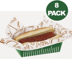 Football Hot Dog Trays with Football Liners 8ct