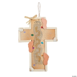 Paper & Wooden Craft Stick Footprints Cross Craft Kit - 12 Pack