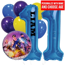 Fortnite PERSONALIZED Name & Double Digit Age Balloon Bouquet
