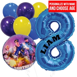 Fortnite PERSONALIZED Name & Single Digit Balloon Bouquet