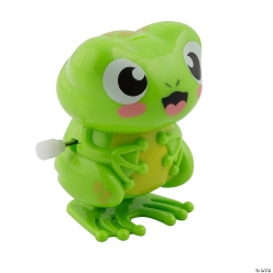 Bright Green Hopping Frog Wind-Up Toy-12Pk