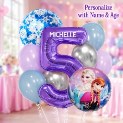 Frozen PERSONALIZED Name & Age Balloon Bouquet