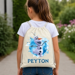 Frozen Olaf Personalized Name Drawstring Backpack