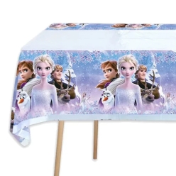 Frozen Pink Printed Plastic Table Cover
