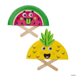 Fruit Fan Paper Plate Craft Kit-12Pk