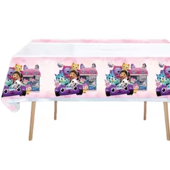 *Gabby's Dollhouse Pink Plastic Table Cover