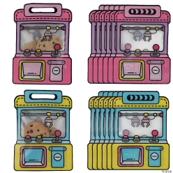 Claw Game Shaped Resealable Favour Bags-12Pk