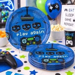 Gamer Birthday Dessert Plates - 8 PK