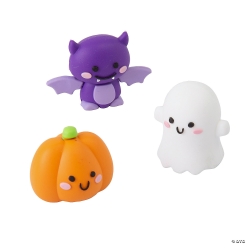 Halloween Pumpkin, Ghost & Bat Vinyl Figurine Toys-12Pk