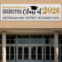 Grad Black Gold PERSONALIZED Giant 15 Ft Heavy Vinyl Banner