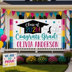Girl Grad PERSONALIZED Gigantic 8FT Heavy Vinyl Banner
