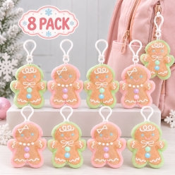 Upon a Snowfall Plush Gingerbread Backpack Clips-8Pk