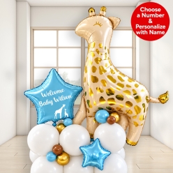 Baby Boy 6 FT Airfill Personalized Balloon Column Kit
