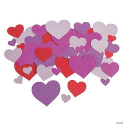 Glitter Heart Shapes - 48Pk
