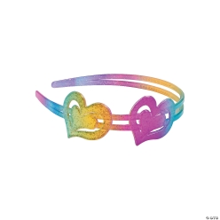 Glitter Rainbow Headbands - 6Pk