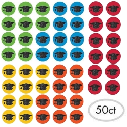 60% OFF: Grad Glittering Mortarboard Cutouts BIG 50 Pack
