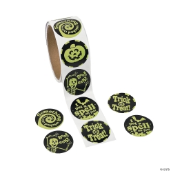 Glow In The Dark Halloween Stickers - 100 pk