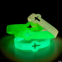 Cutout Cross Glow-in-the-Dark Faith Bracelets - 12pk