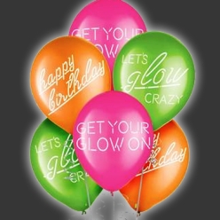 Glow Crazy Large Latex Balloons - 6 PK